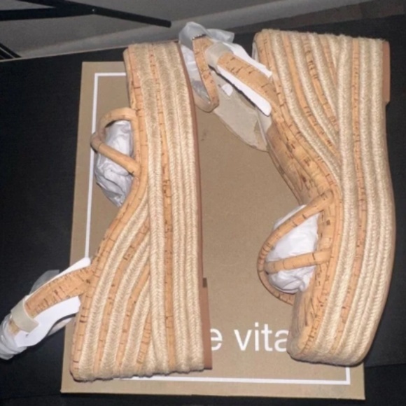 NWT Dolce Vita Elvia Strappy Platform Wedge Sandals Cork Size 10 - Picture 4 of 5